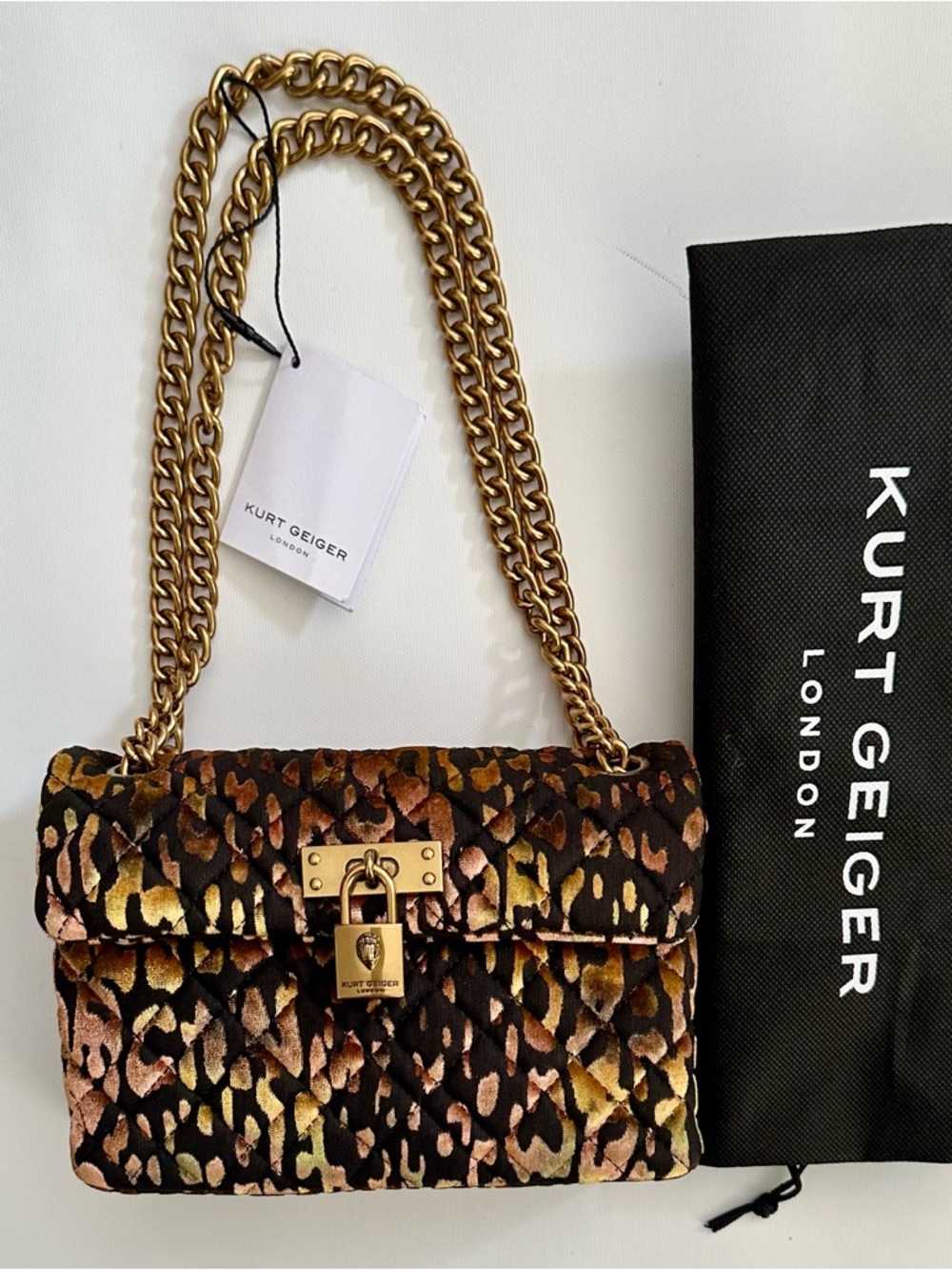 Kurt Geiger London Mini Leopard-Print Brixton Crossbody Bag